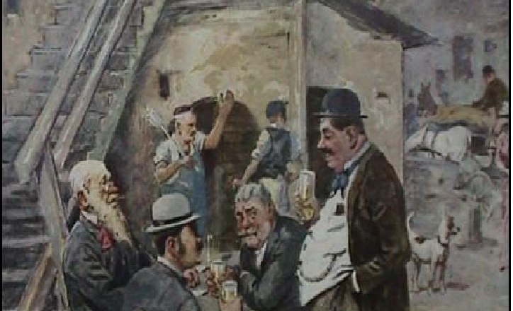 Historische Heurigendarstellung, Wien